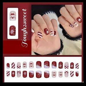 🆕️$8 OR 2 FOR $12~CHRISTMAS SNOWFLAKE, SANTA CLAUS 24 DESIGNER NAILS